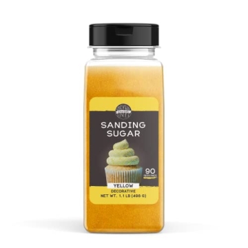 Birch & Meadow Sanding Sugar, Yellow, 1.1 lb - Colorful Sugar Crystals for Festive Holiday Baking