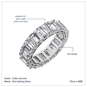 Marilyn Monroe Eternity Ring Stunning Emerald Cut CZ