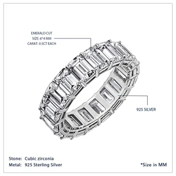 Marilyn Monroe Eternity Ring Stunning Emerald Cut CZ
