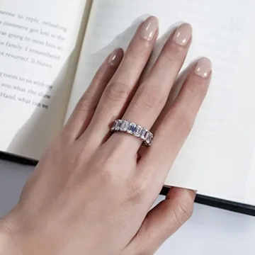 Marilyn Monroe Eternity Ring Stunning Emerald Cut CZ