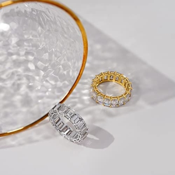 Marilyn Monroe Eternity Ring Stunning Emerald Cut CZ