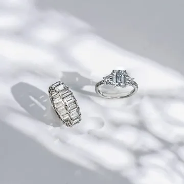 Marilyn Monroe Eternity Ring Stunning Emerald Cut CZ