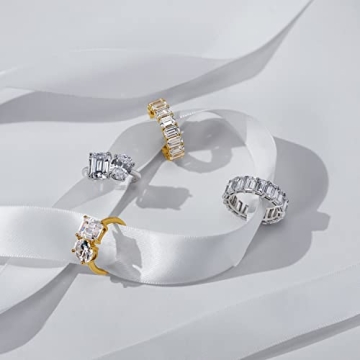 Marilyn Monroe Eternity Ring Stunning Emerald Cut CZ