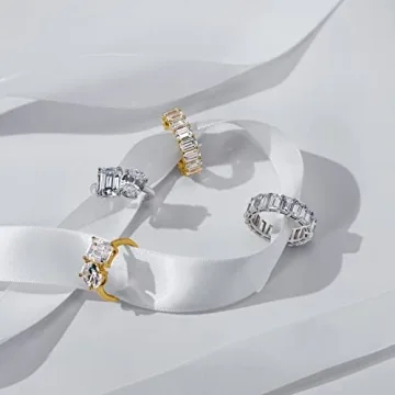 Marilyn Monroe Eternity Ring Stunning Emerald Cut CZ