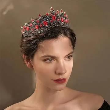 CIEHER Evil Queen Crown - Stunning Rhinestone Tiara