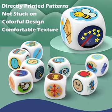 Story Dice Set, 9 Colorful Storytelling Cubes for Early Education, 54 Images Iconic Storytelling Game Dice, Language Expression/Imagination, Family Union/Party/Gifts for Kids/Adults (Orange)