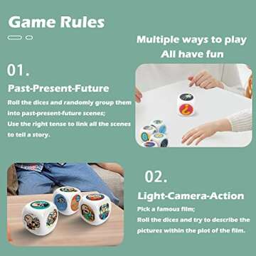 Story Dice Set, 9 Colorful Storytelling Cubes for Early Education, 54 Images Iconic Storytelling Game Dice, Language Expression/Imagination, Family Union/Party/Gifts for Kids/Adults (Orange)