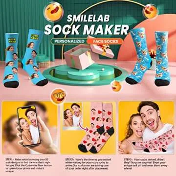 Custom Socks Personalized Funny Face on Socks Cute Customized Photo & Picture Unisex Crew Socks Novelty Gifts for Men Women