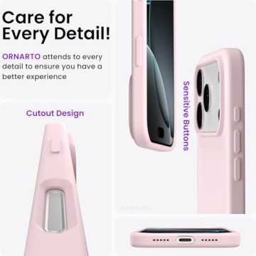 ORNARTO iPhone 17 Pro Case - Slim Liquid Silicone Protection