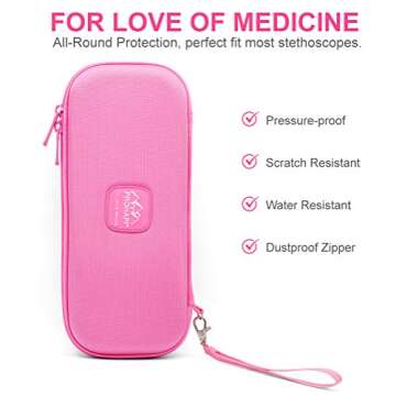 PROHAPI Hard Stethoscope Case, Large Stethoscope Carrying Case with ID Slot, Compatible with 3M Litt...