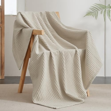 Ultra Soft Waffle Weave Throw Blanket Lightweight Breathable