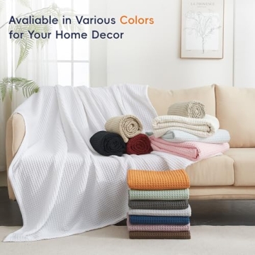 Ultra Soft Waffle Weave Throw Blanket Lightweight Breathable