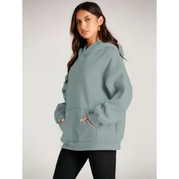 EFAN Womens Hoodies Oversized Sweatshirts Pullover Fleece Sweaters Long Sleeve Winter Fall Outfits Fashion Y2k Clothes LightGreen S