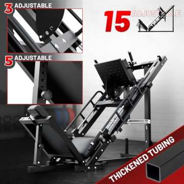 RitFit Leg Press Hack Squat Machine, Professional Adjustable Leg Press Machine for Home Gym with Linear Bearing, Specialty Hack Squat Machine for Full Lower Body Workout with Weight Storage Posts