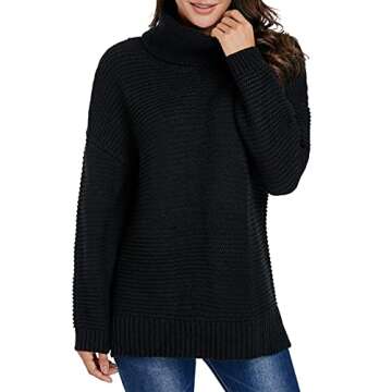 Cozy BLENCOT Oversized Turtleneck Sweater for Women