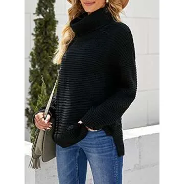 Cozy BLENCOT Oversized Turtleneck Sweater for Women