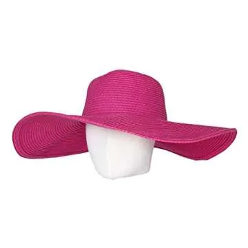 WITHMOONS Hot Pink Floppy Sun Hat for Women UPF 50