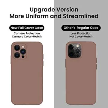 Cordking Designed for iPhone 13 Pro Case, Silicone Full Cover [Enhanced Camera Protection] Shockproof Protective Phone Case with [Soft Anti-Scratch Microfiber Lining], 6.1 inch, Light Brown