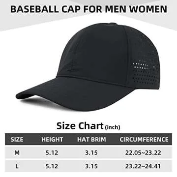 American Trends Caps for Men Women Adjustable Baseball Cap Waterproof Breathable Plain Cap Sports Golf Tennis Hats Caps White M