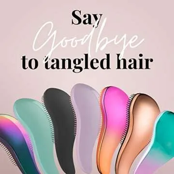 Lily England Detangler Brush for Curly Hair, Thick, Straight & Natural Hair - Gentle Detangling Hair Brush for Women, Kids & Toddlers with Flexible Bristles - Hairbrush for Wet & Dry Hair, Pink