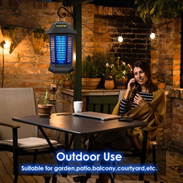 Bug Zapper Outdoor, Mosquito Zapper Outdoor, Electric Fly Zapper, Bug Zapper, Mosquito Killer, Fly Traps, 3 Prong Plug, Flying Insects Zapper Indoor Outdoor 90-130V, 4200V, ABS Plastic Outer (Black)