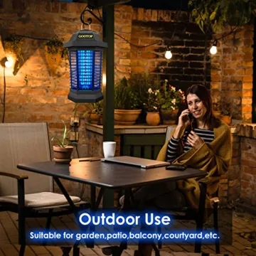 Bug Zapper Outdoor, Mosquito Zapper Outdoor, Electric Fly Zapper, Bug Zapper, Mosquito Killer, Fly Traps, 3 Prong Plug, Flying Insects Zapper Indoor Outdoor 90-130V, 4200V, ABS Plastic Outer (Black)