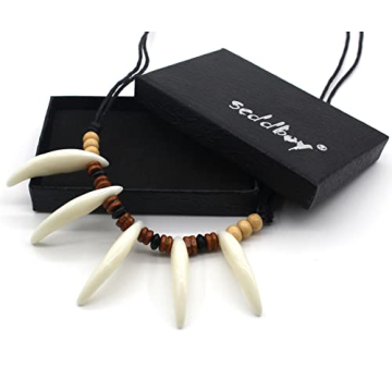 Scddboy Caveman Necklace for Cosplay and Theme Parties