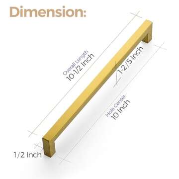 Ravinte 10 Inch Brushed Brass Cabinet Handles for Modern Homes