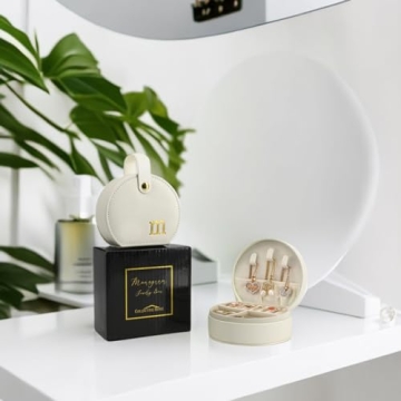 Travel Jewelry Case with Gold Monogram - Personalized