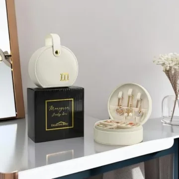 Travel Jewelry Case with Gold Monogram - Personalized