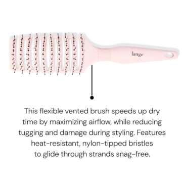 L'ANGE HAIR Siena Flexi Curved Vented Hair Brush | Detangle Brush with Nylon Bristles | Best Brush f...