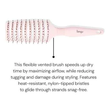 L'ANGE HAIR Siena Flexi Curved Vented Hair Brush | Detangle Brush with Nylon Bristles | Best Brush f...