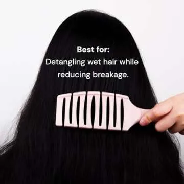 L'ANGE HAIR Siena Flexi Curved Vented Hair Brush | Detangle Brush with Nylon Bristles | Best Brush for Tangles and Knots | Ideal Brush for Men and women | Flexible Vented Brush for Airflow (Blush)