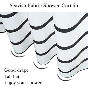 Stylish Seavish Fabric Shower Curtain - Waterproof & Monogrammed