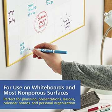 EXPO 86074 Low-Odor Dry Erase Markers, Fine Point, Assorted Colors, 4-Count