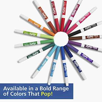 EXPO 86074 Low-Odor Dry Erase Markers, Fine Point, Assorted Colors, 4-Count