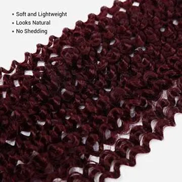 AU-THEN-TIC Water Wave Crochet Braids Hair, 22 Inch, 2 Packs, Synthetic Extensions for Passion Twists, Butterfly Locs, and Bohemian Styles, (99J, Plum Red)