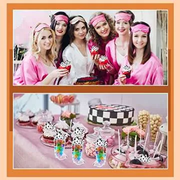 Sawysine 24 Pcs Mini Cowboy Boot Shot Glass Cups Western Cowgirl Hat and Plastic Cowboy Boot Glasses Set Miniature Hat Funny Toys for Cowgirl Theme Party Supplies(Cow Print)