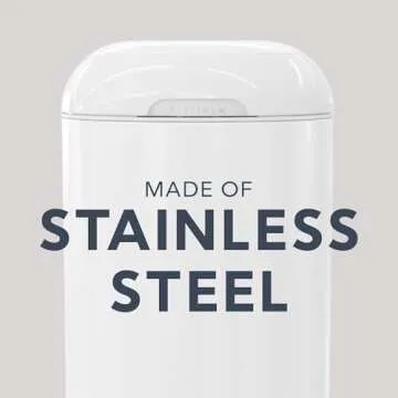 Diaper Genie Platinum Pail Gift Set, Lily White, Made of Durable Stainless Steel and Includes 2 Easy Roll Refills with 18 Bags and 30 Bags