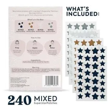 LivaClean 240 CT Neutrals Pimple Patches w/Salicylic Acid & Tea Tree, Hydrocolloid Acne Patches Cute...