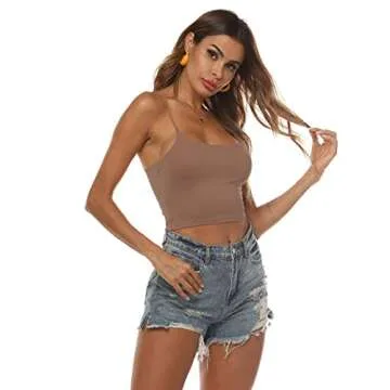 Amilia Women's Stylish Double Layer Crop Tank Top