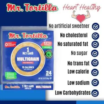 Mr. Tortilla Low Carb Keto Soft Taco Shells, Vegan Healthy Snacks & Bread Alternative, 1 Net Carb 15...