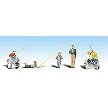 Woodland Scenics Gone Fishing HO Scale Figures for Model Railroads