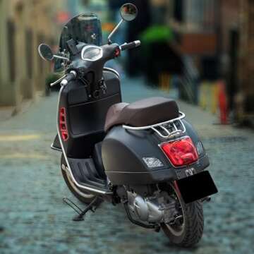 Lorababer Motorcycle Rear Sports Luggage Rack Shelf Hand Rail Armrest Compatible with P.iaggio Vespa...