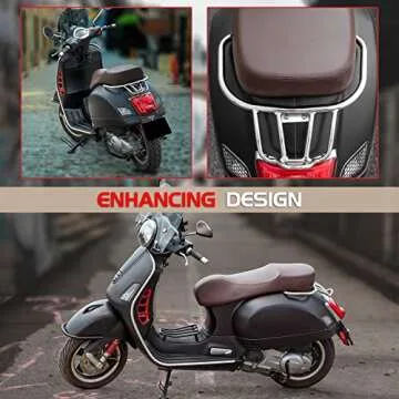 Lorababer Motorcycle Rear Sports Luggage Rack Shelf Hand Rail Armrest Compatible with P.iaggio Vespa GTS300 GTS250 GTV300 GTS 300 250 GTV 300 2008-2022 Cargo Carrier Bracket (Black)