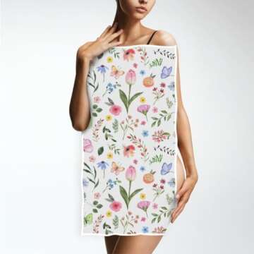 ALAZA Floral Hand Towel 30x15 inch – Perfect for Mother's Day and Home Decor