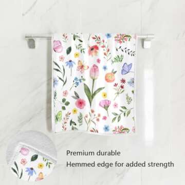 ALAZA Floral Hand Towel for Spring Kitchen Decor