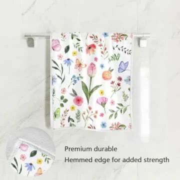ALAZA Floral Hand Towel for Spring Kitchen Decor
