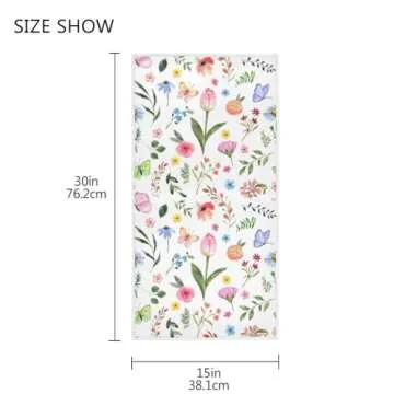 ALAZA Floral Hand Towel for Spring Kitchen Decor