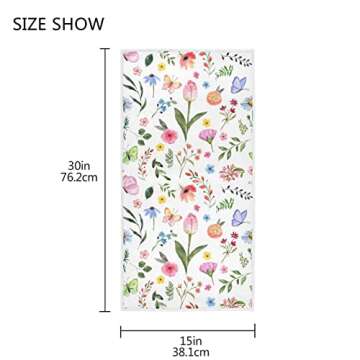 ALAZA Floral Hand Towel for Spring Kitchen Decor